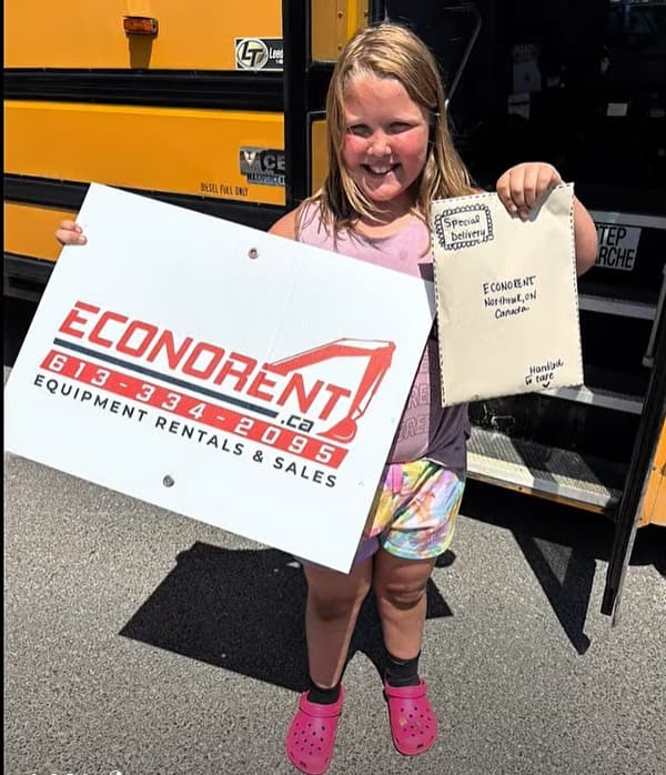NAEC student with a special delivery for Econorent on Water Day